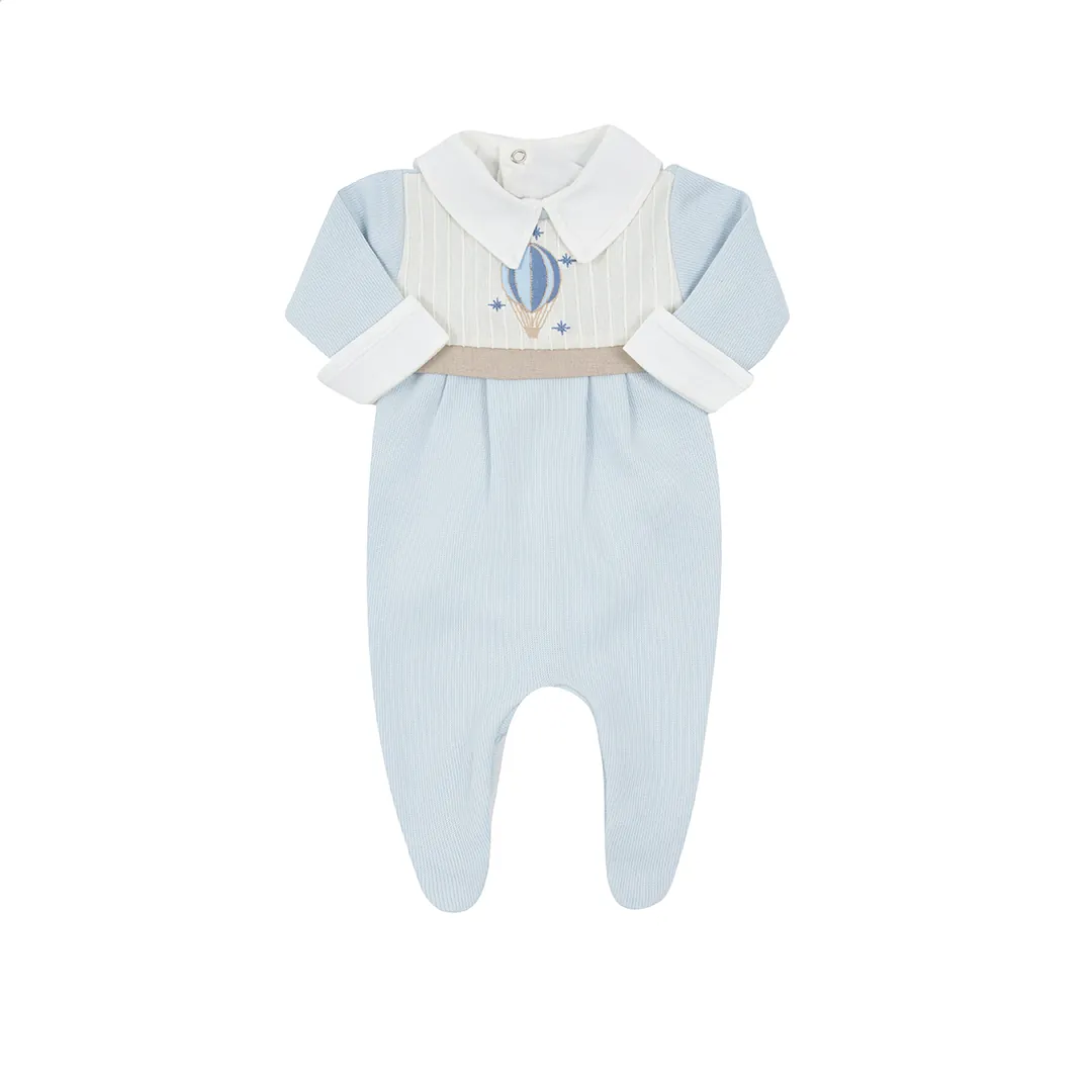 Macacão Balão Azul Bebê com Body - 2 peças - Imagem 3