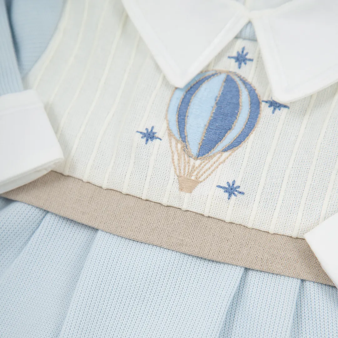 Macacão Balão Azul Bebê com Body - 2 peças - Imagem 10