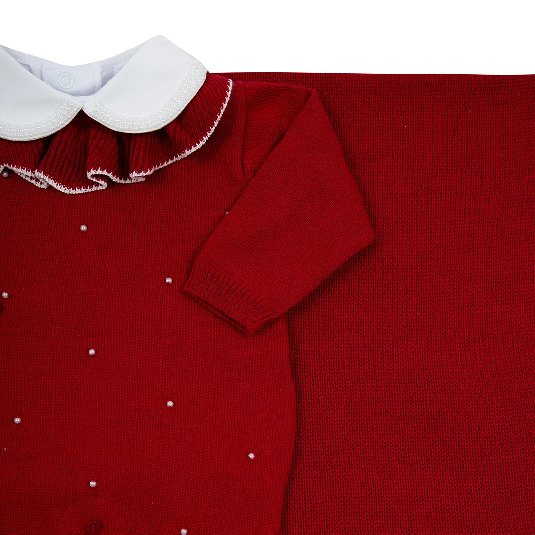 Macacão Babado Pérolas Vermelho - Imagem 4
