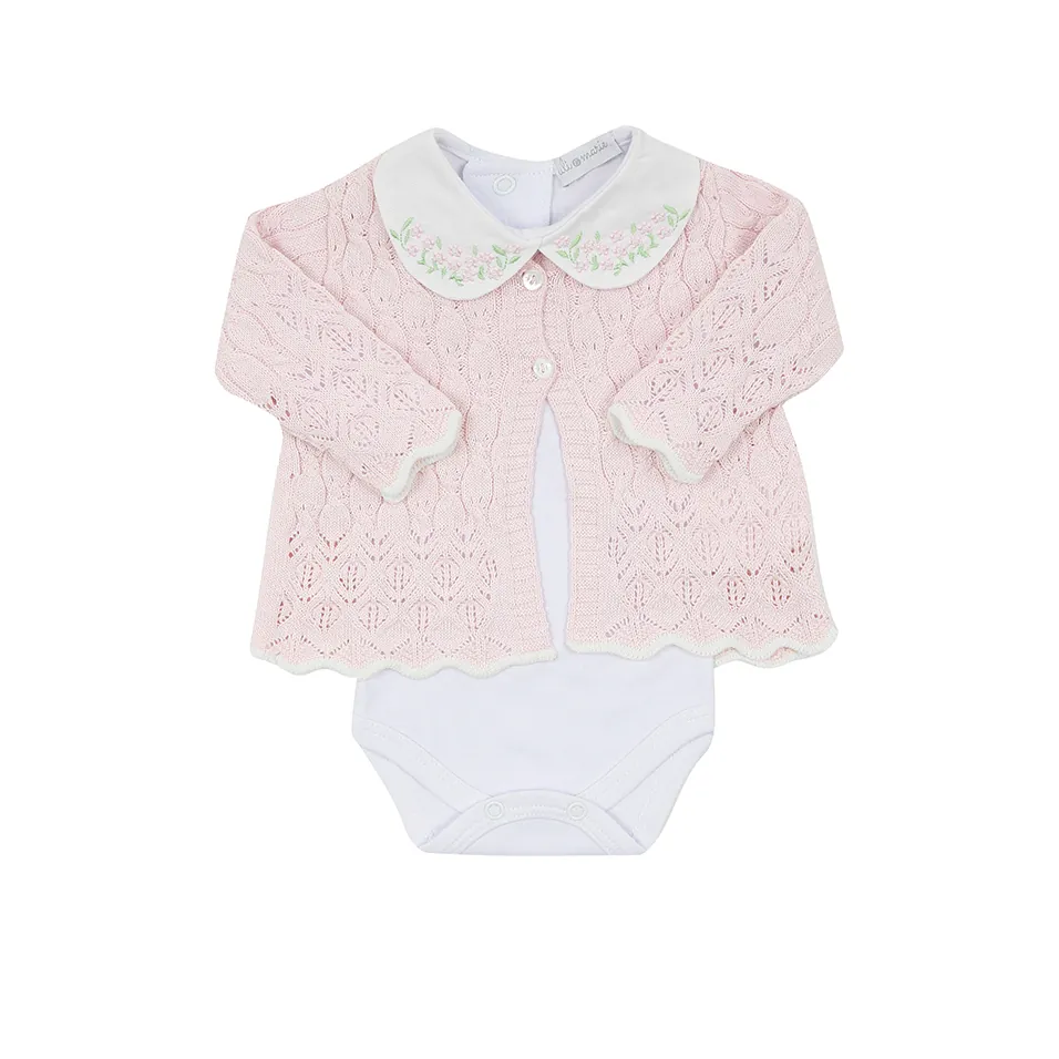 Saída Maternidade Julieta rosa bebê - 4 peças - Imagem 2