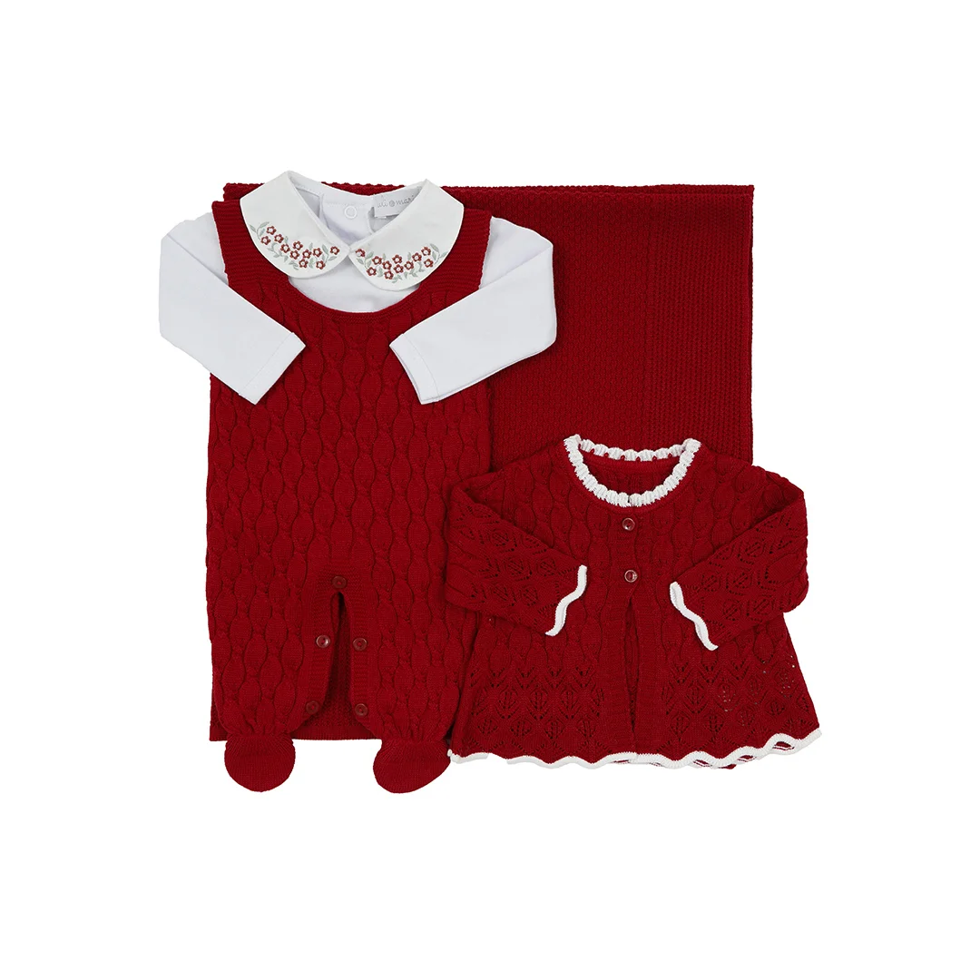 Saída Maternidade Julieta vermelha - 4 peças