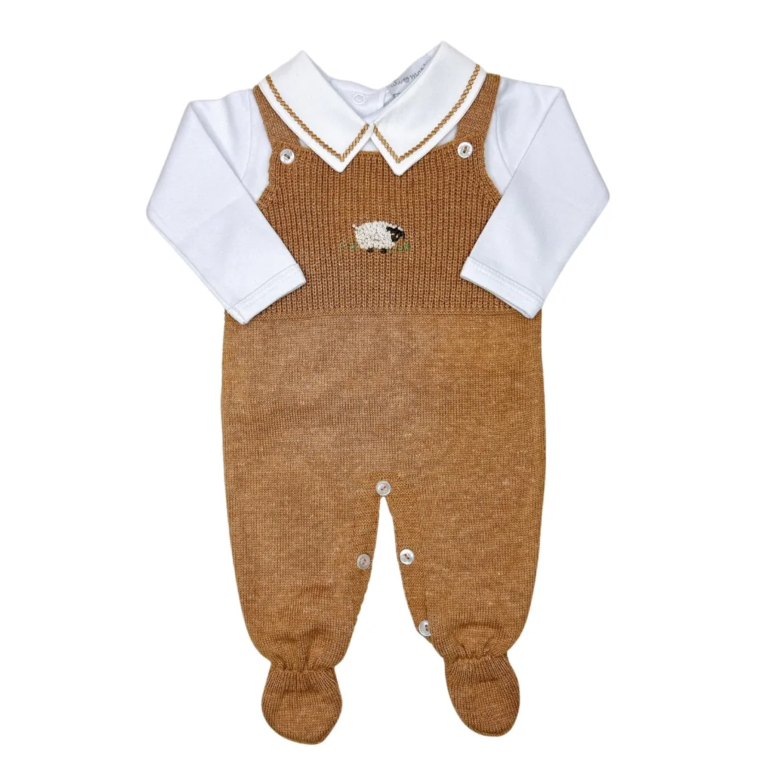 Jardineira Ovelha caramelo com body - 2 peças - Imagem 2