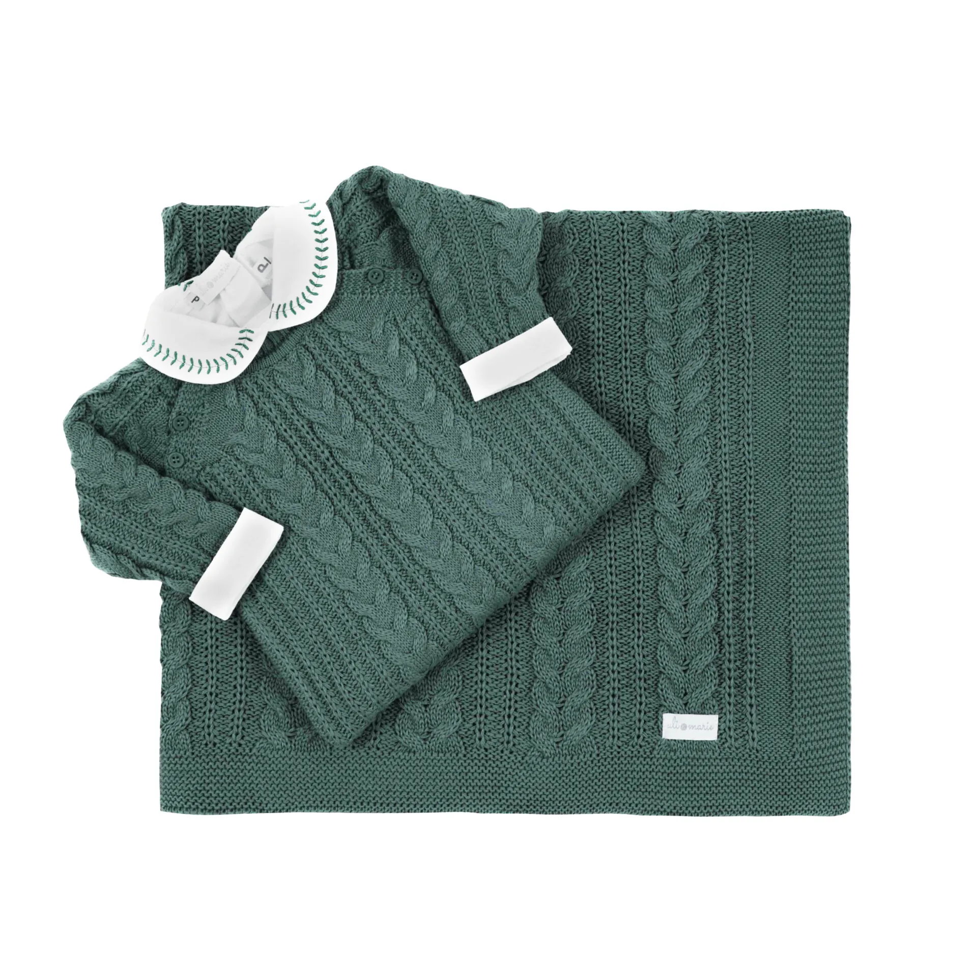 Saída Maternidade Sorrento Verde Relva - 5 peças - Imagem 7