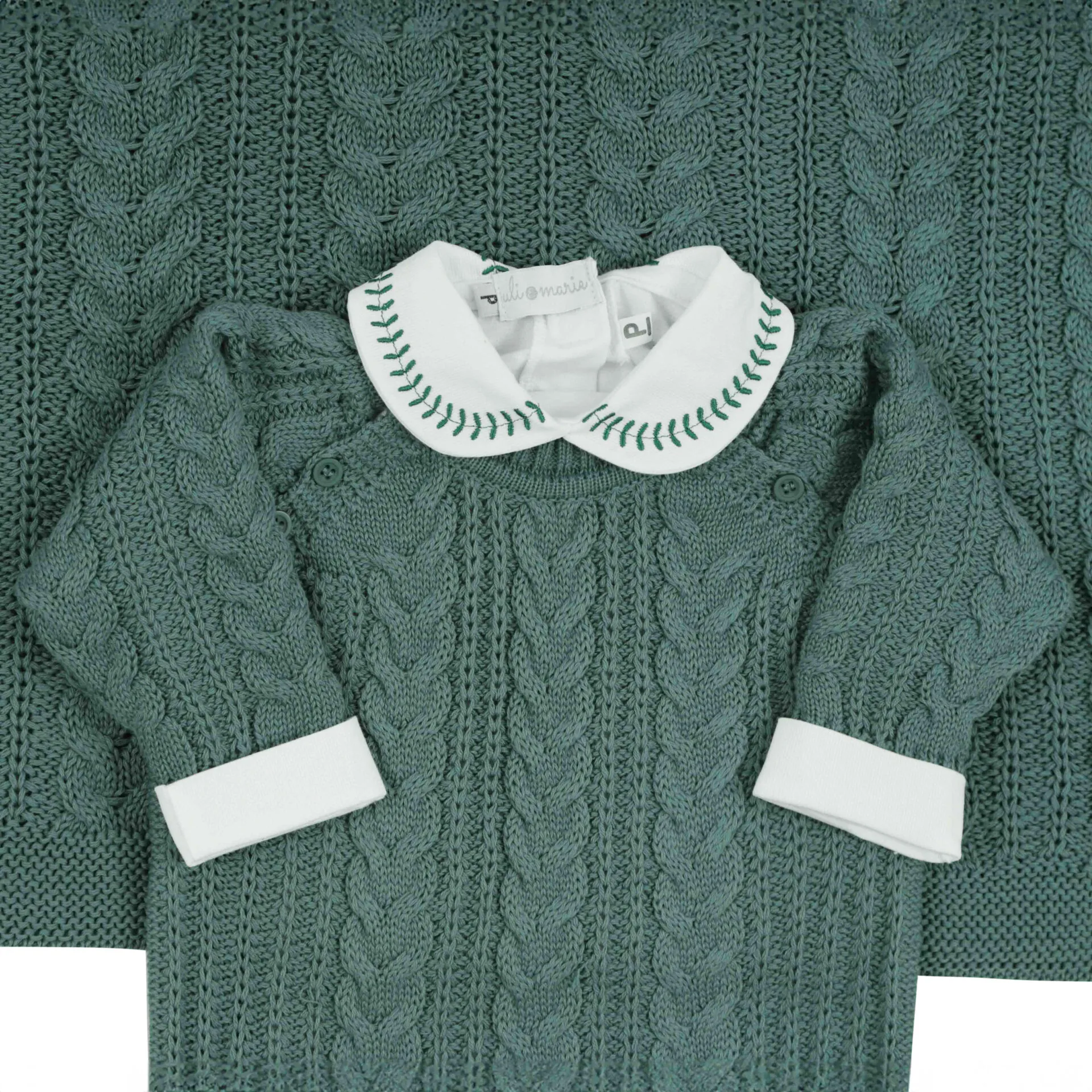 Saída Maternidade Sorrento Verde Relva - 5 peças - Imagem 8