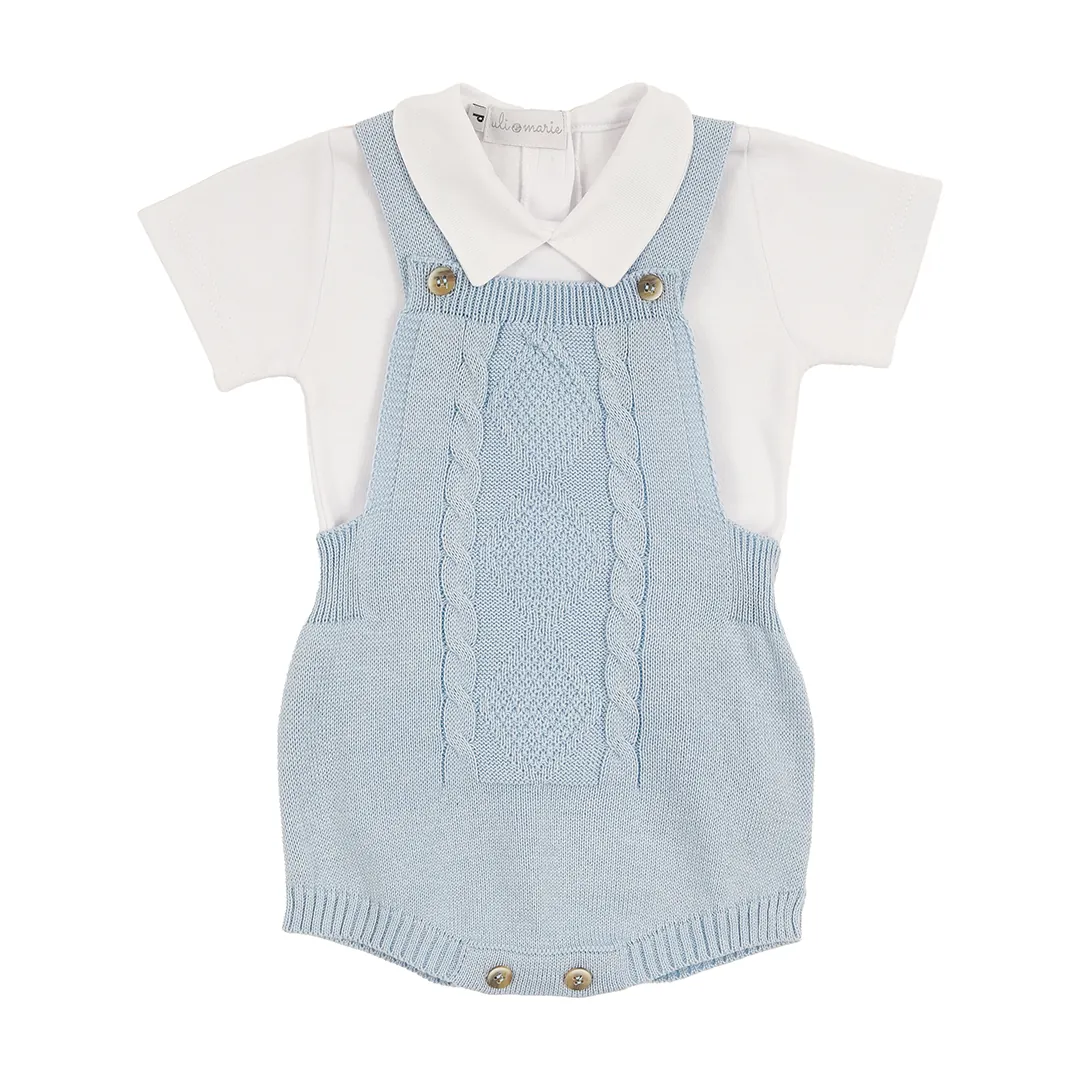 Romper Classic com Body azul bebê - 2 peças - Imagem 2