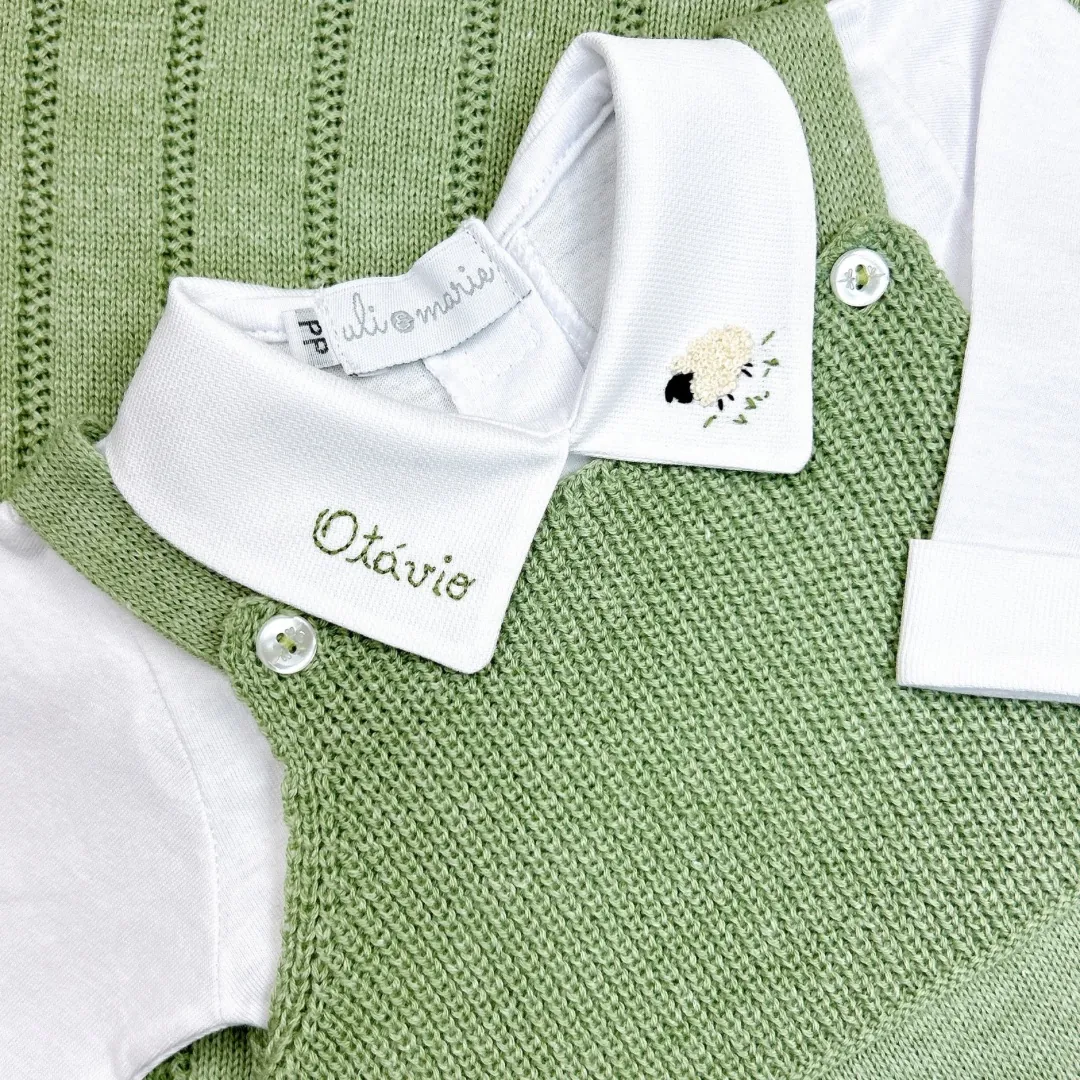 Saída Maternidade Carneirinho personalizada -5 peças - Imagem 4