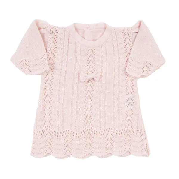 Saída Maternidade Vestido Rendado Rosa Bebê - 4 peças - Imagem 8