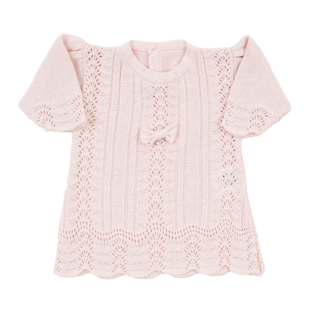 Saída Maternidade Vestido Rendado Rosa Bebê - 4 peças - Imagem 8