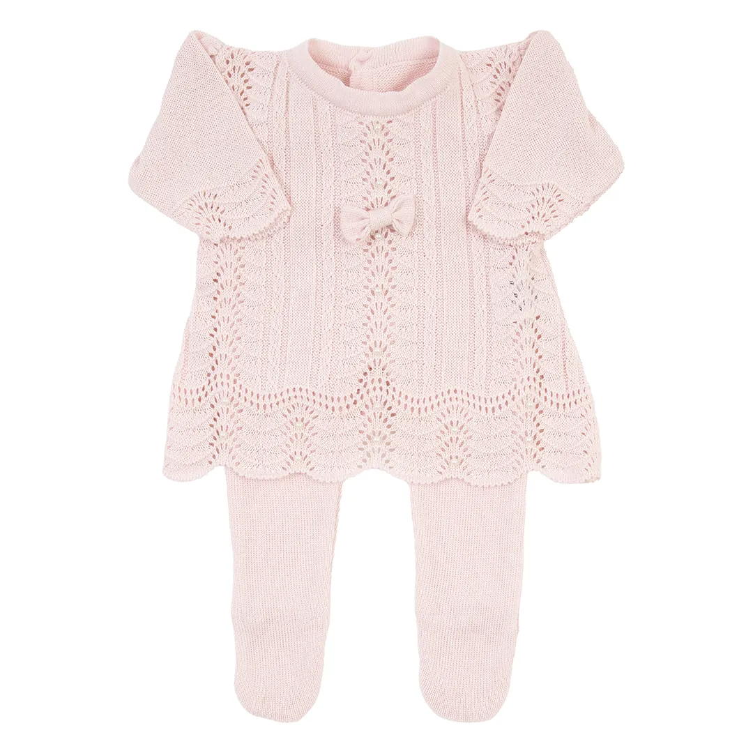 Saída Maternidade Vestido Rendado Rosa Bebê - 4 peças - Imagem 10