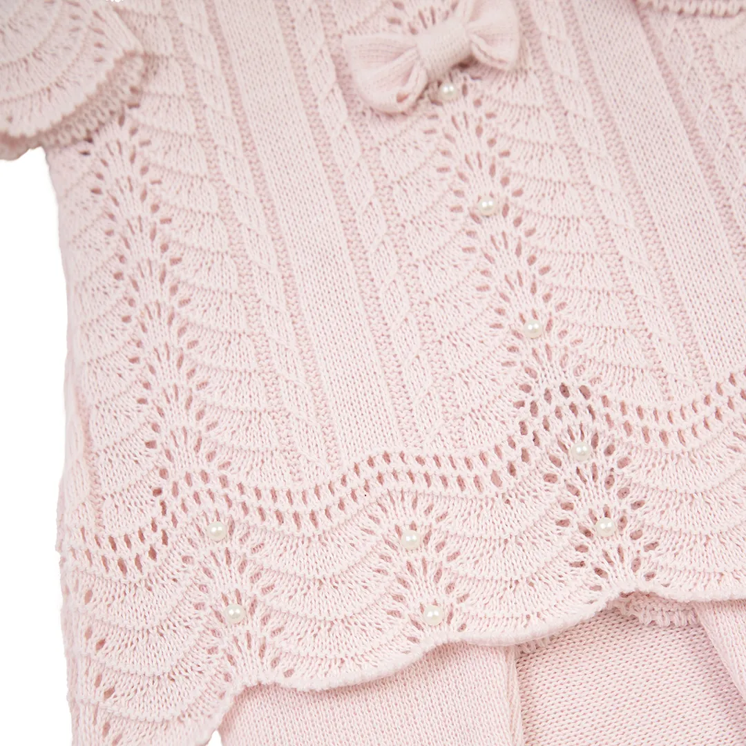 Saída Maternidade Vestido Rendado Rosa Bebê - 4 peças - Imagem 11