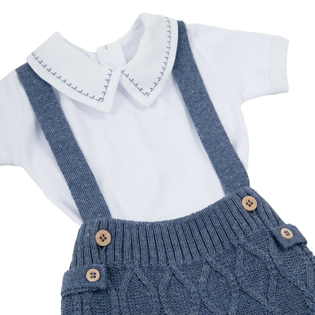 Romper Bento com Body azul jeans - 2 peças - Imagem 2