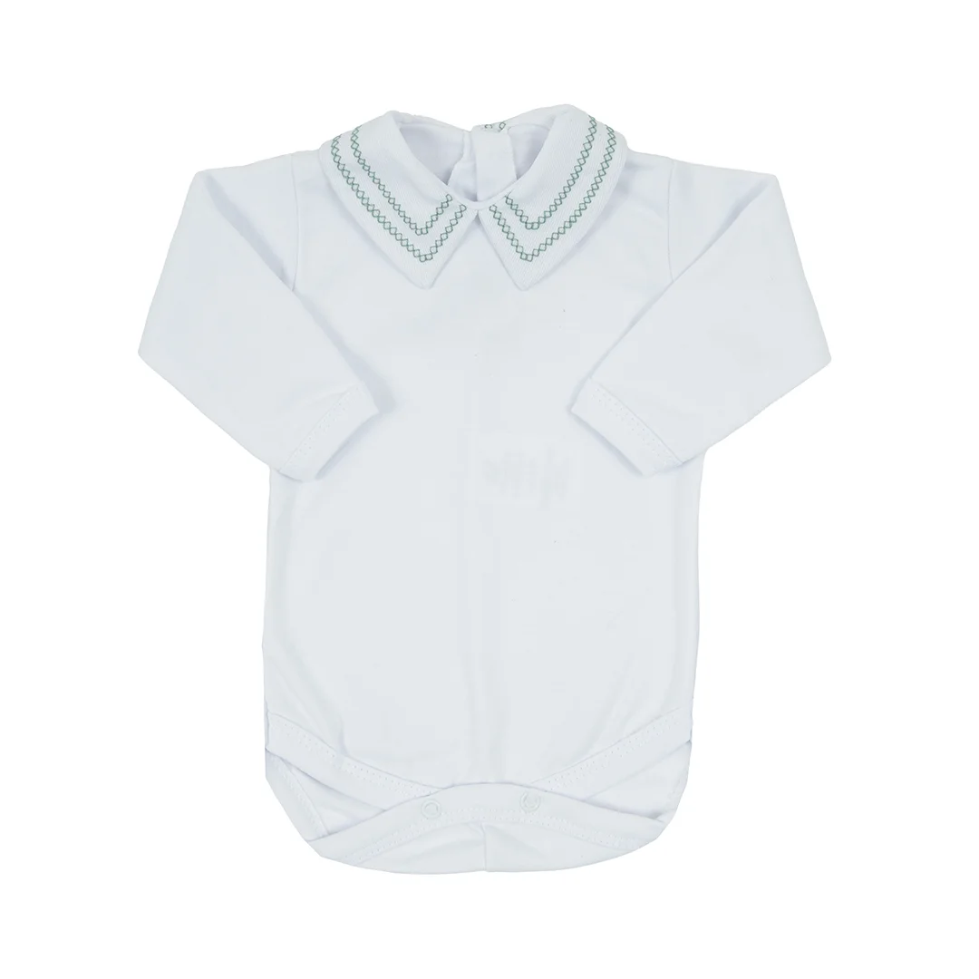 Jardineira Ulisses verde cidreira com Body - 2 peças - Imagem 7