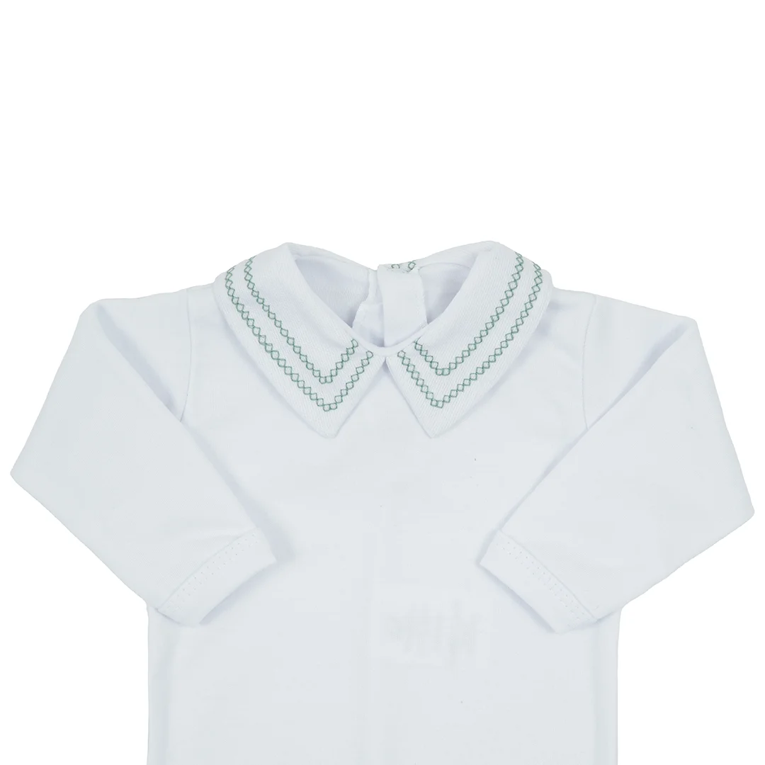 Jardineira Ulisses verde cidreira com Body - 2 peças - Imagem 6