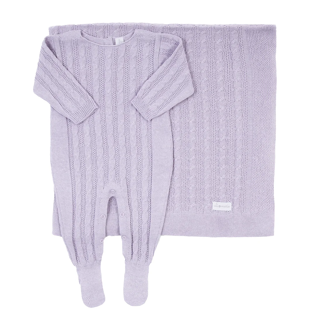 Saída Maternidade Trança Lilás - 2 peças - Imagem 2