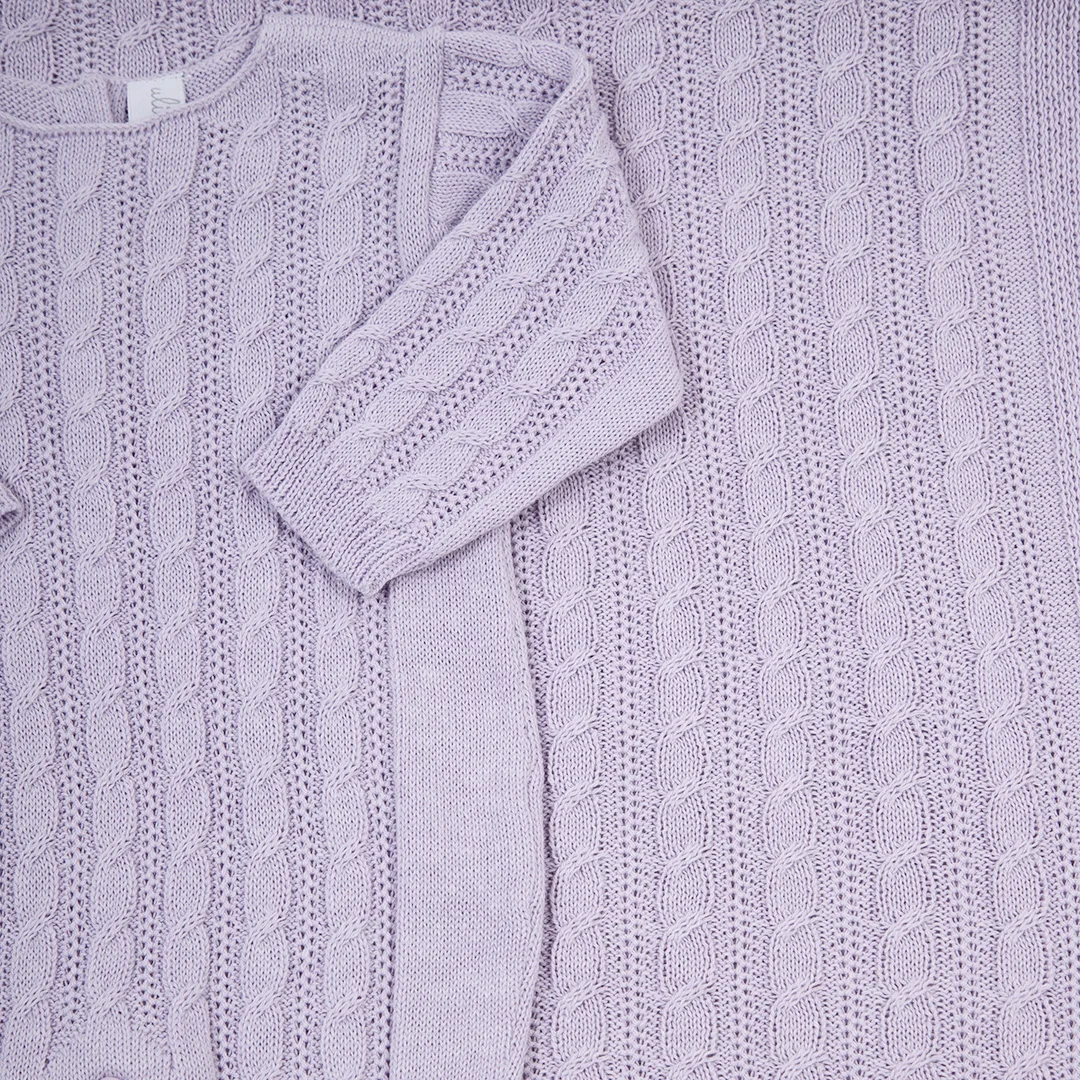 Saída Maternidade Trança Lilás - 2 peças - Imagem 3