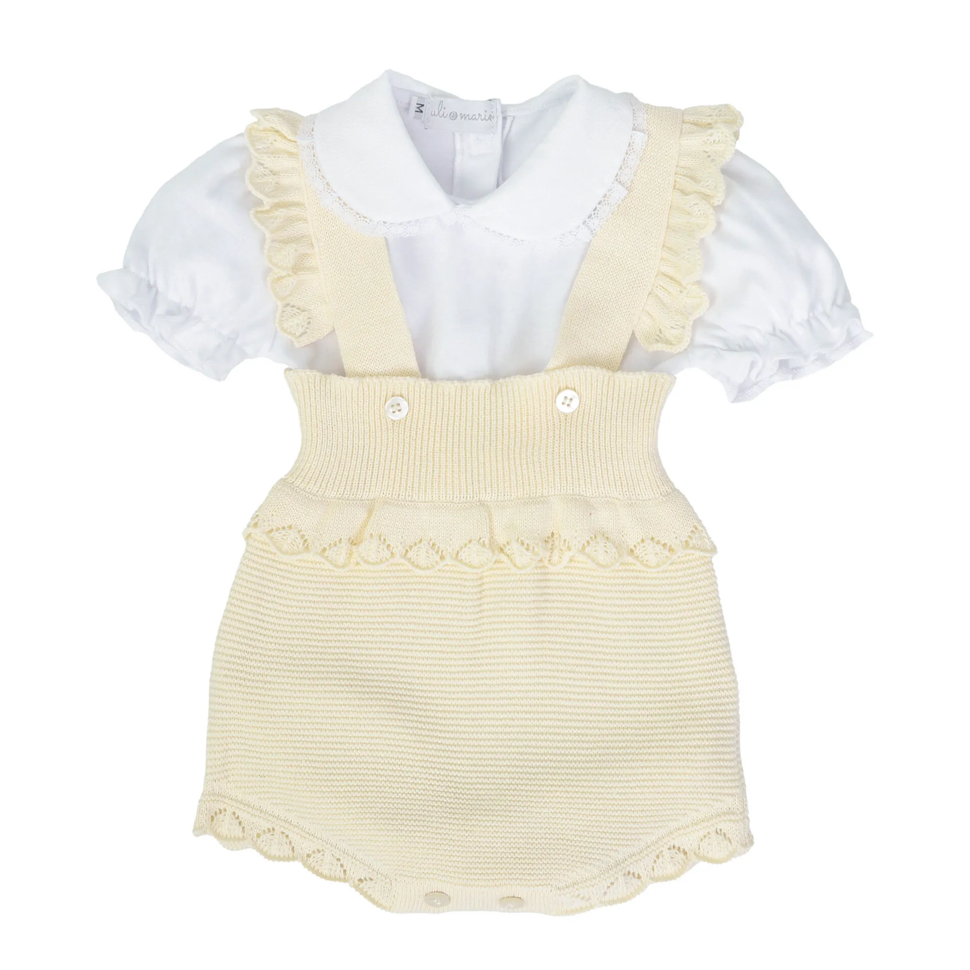 romper fru fru amarelo bebê com body menina 2