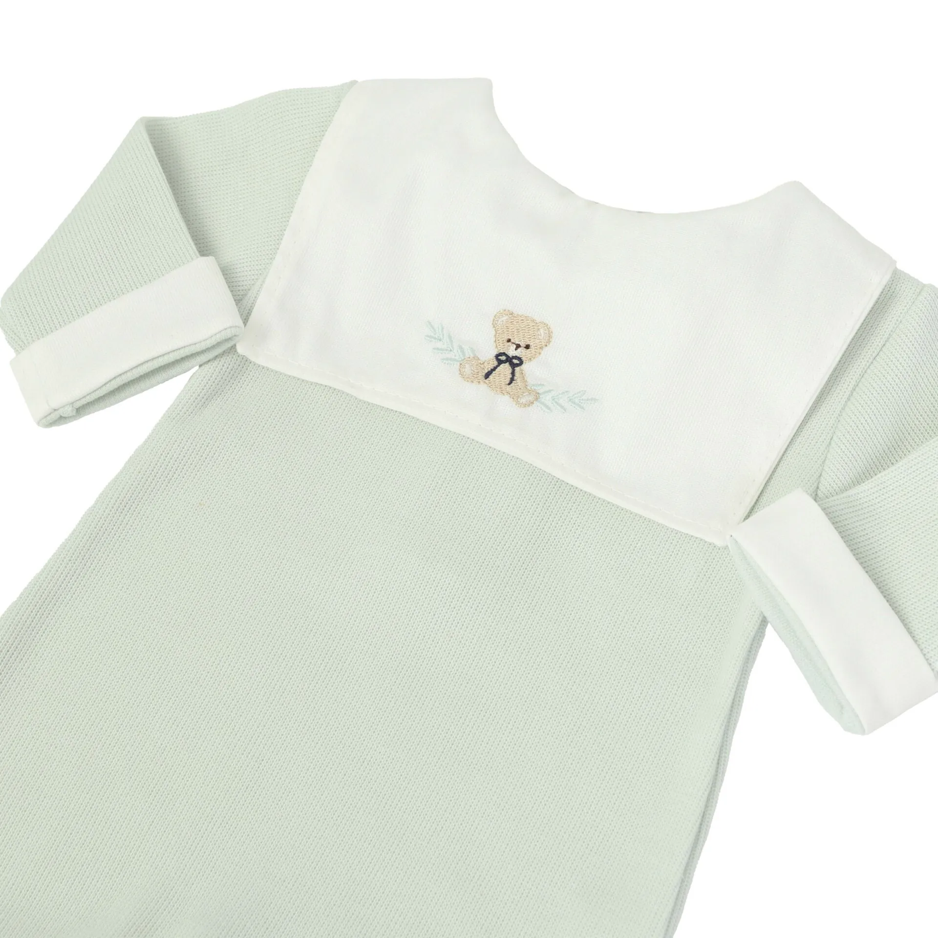 macacão pedro verde malva em algodão