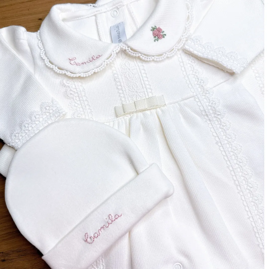 Saída Maternidade Cecília Personalizado off-white - 4 peças