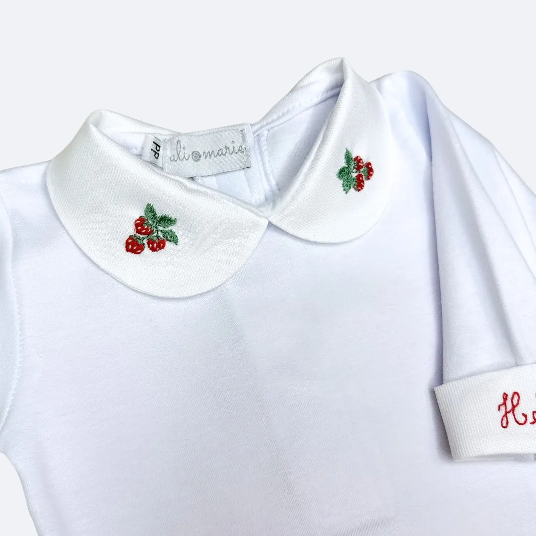 Jardineira com body Moranguinho personalizado - 2 peças - Imagem 8