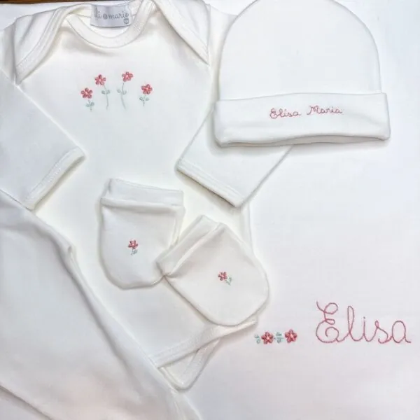 Kit Maternidade em Algodão Egípcio Personalizado Menina - 5 peças - Imagem 6
