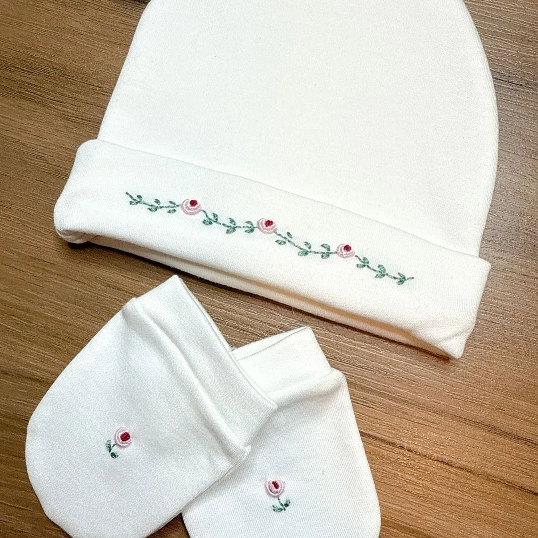 Kit gorro e luva Madeleine Off white