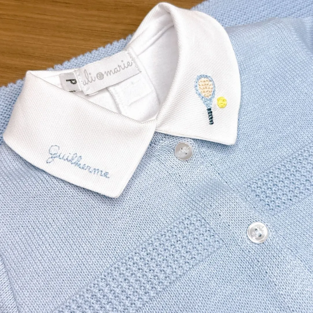 Saída Maternidade Tenista azul bebê - 4 peças - Imagem 6