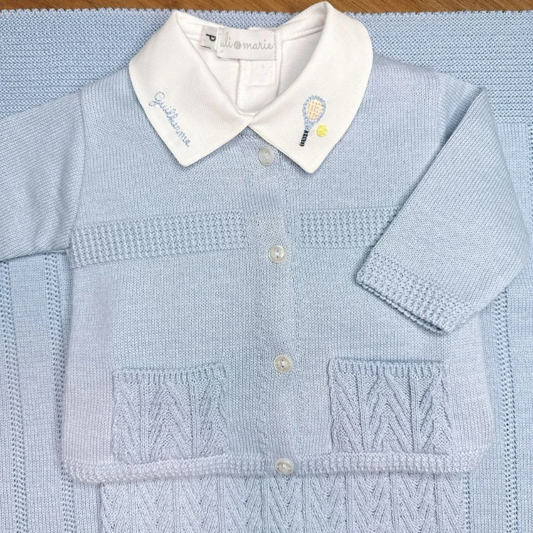 Saída Maternidade Tenista azul bebê - 4 peças - Imagem 5