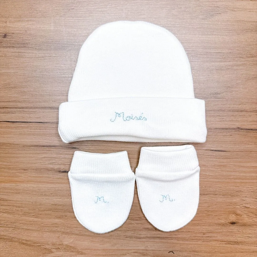Kit Gorro e Luva Personalizado em Algodão Menino - Imagem 2