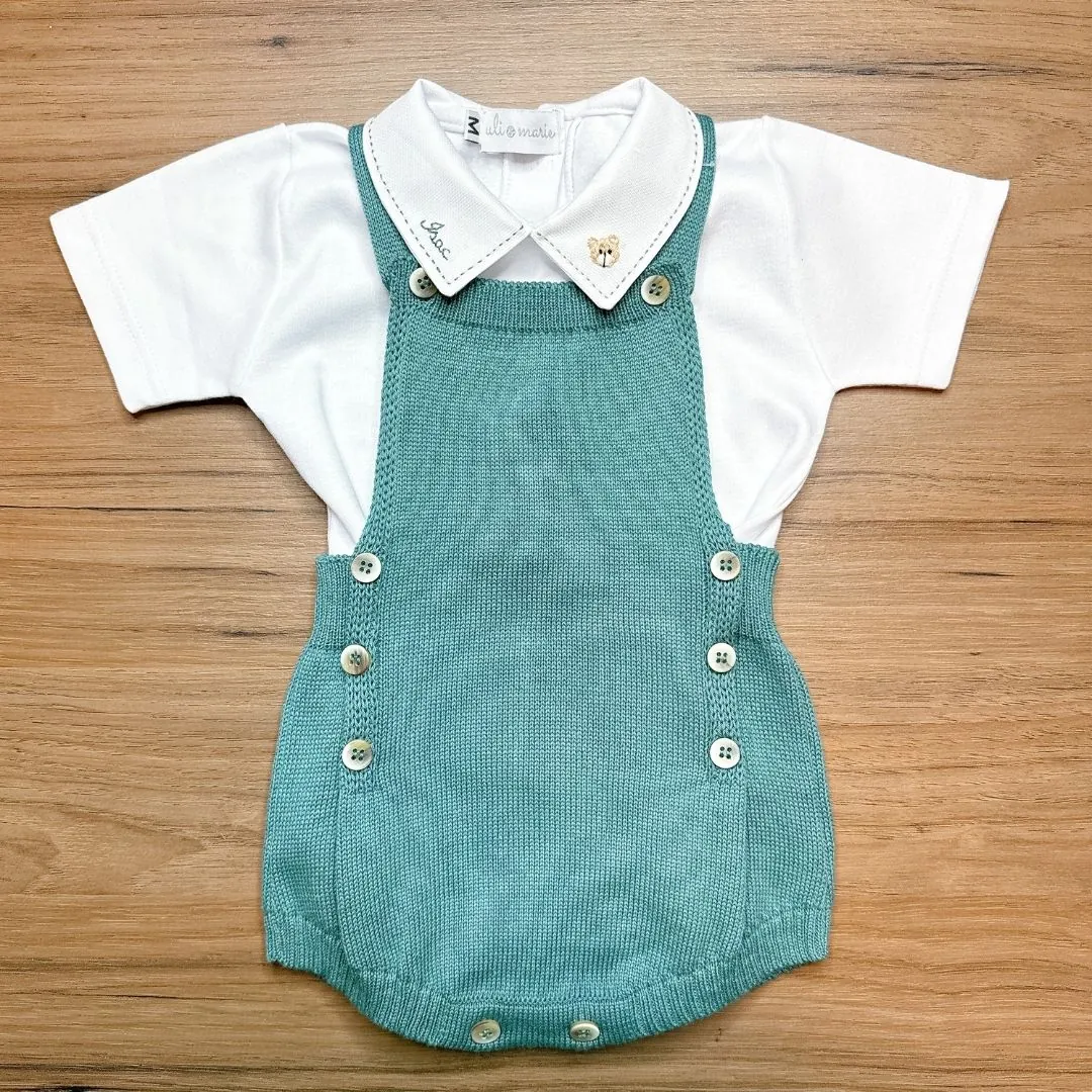 Romper Capri verde relva com Body personalizado - 2 peças - Imagem 2