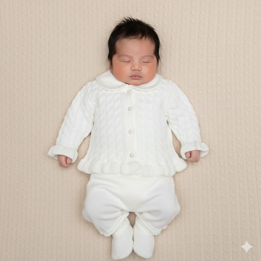 Saída Maternidade Manu branca - 3 peças - Imagem 2