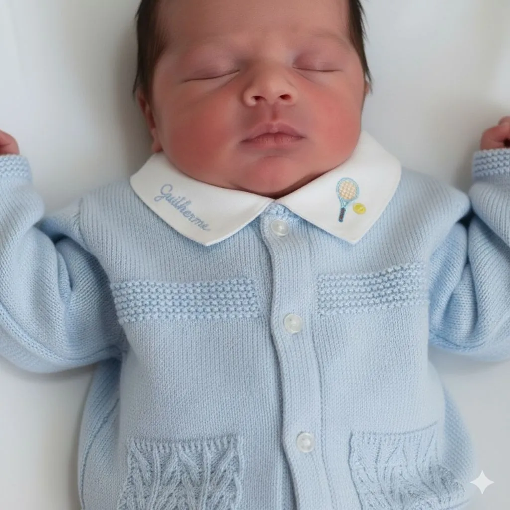 Saída Maternidade Tenista azul bebê - 4 peças - Imagem 2