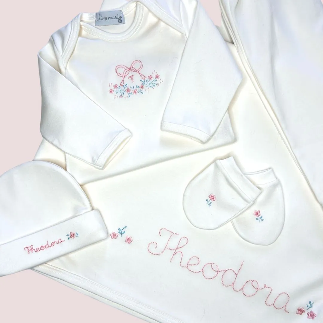 Kit Maternidade em Algodão Egípcio Personalizado Menina - 5 peças - Imagem 13